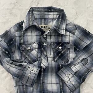 Red River Outfitters Western One-Piece Boys 18 M Plaid Pearl Snaps Aztec Rodeo